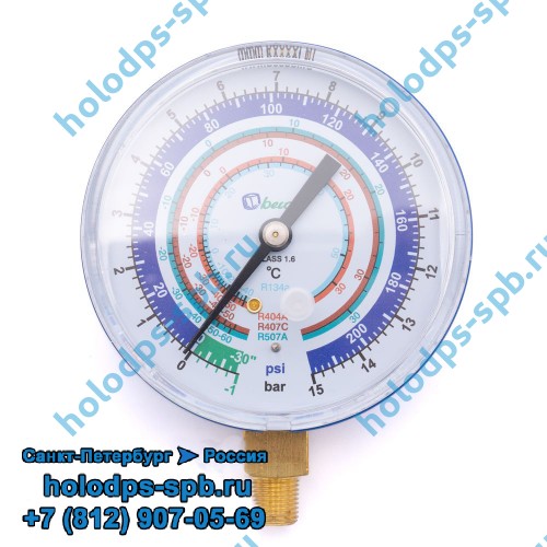 Манометр НД Becool, 80 мм R134a, R404A, R407C, 507A