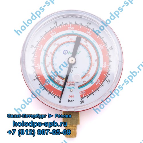 Манометр ВД Becool, 80 мм R134a, R404A, R407C, 507A