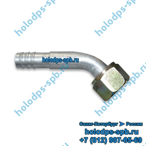Фитинг o-ring алюминиевый для a/c G10, угловой, 45 градусов, с гайкой