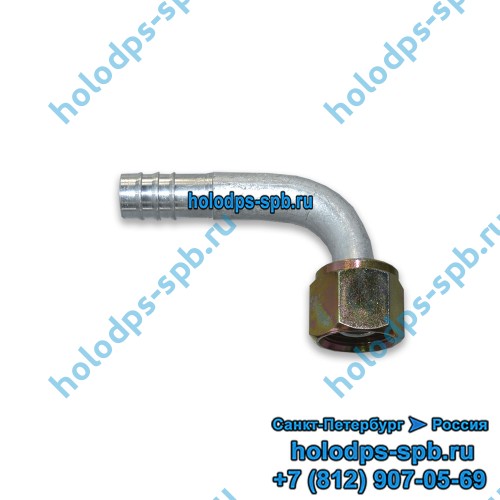 Фитинг o-ring алюминиевый для a/c G6, угловой, 90 градусов, с гайкой