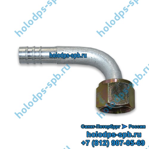 Фитинг o-ring алюминиевый для a/c G10, угловой, 90 градусов, с гайкой