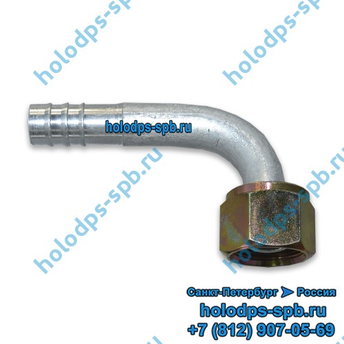 Фитинг o-ring алюминиевый для a/c G12, угловой, 90 градусов, с гайкой